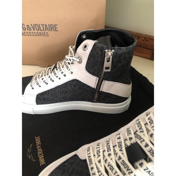 NIB ZADIG & VOLTAIRE High Flash High-top Sneakers SIZE 39 / US 8 - Picture 5 of 15